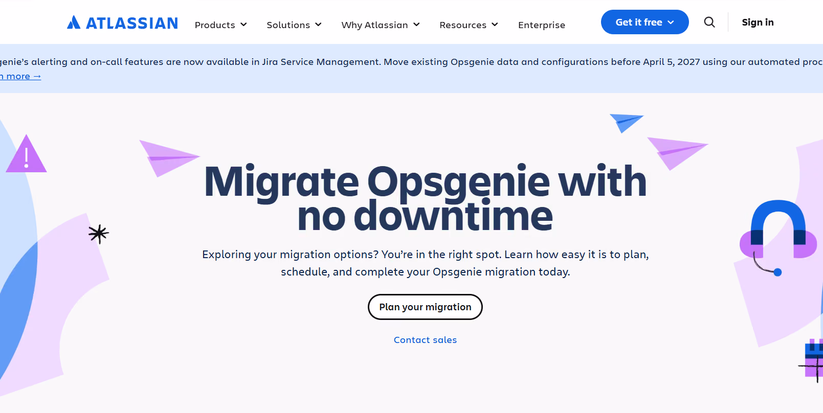 Atlassian's official Opsgenie end-of-life announcement